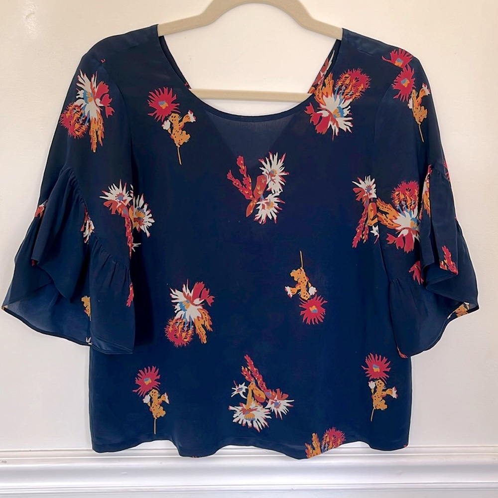 Madewell Silk Catus Bloom Blouse